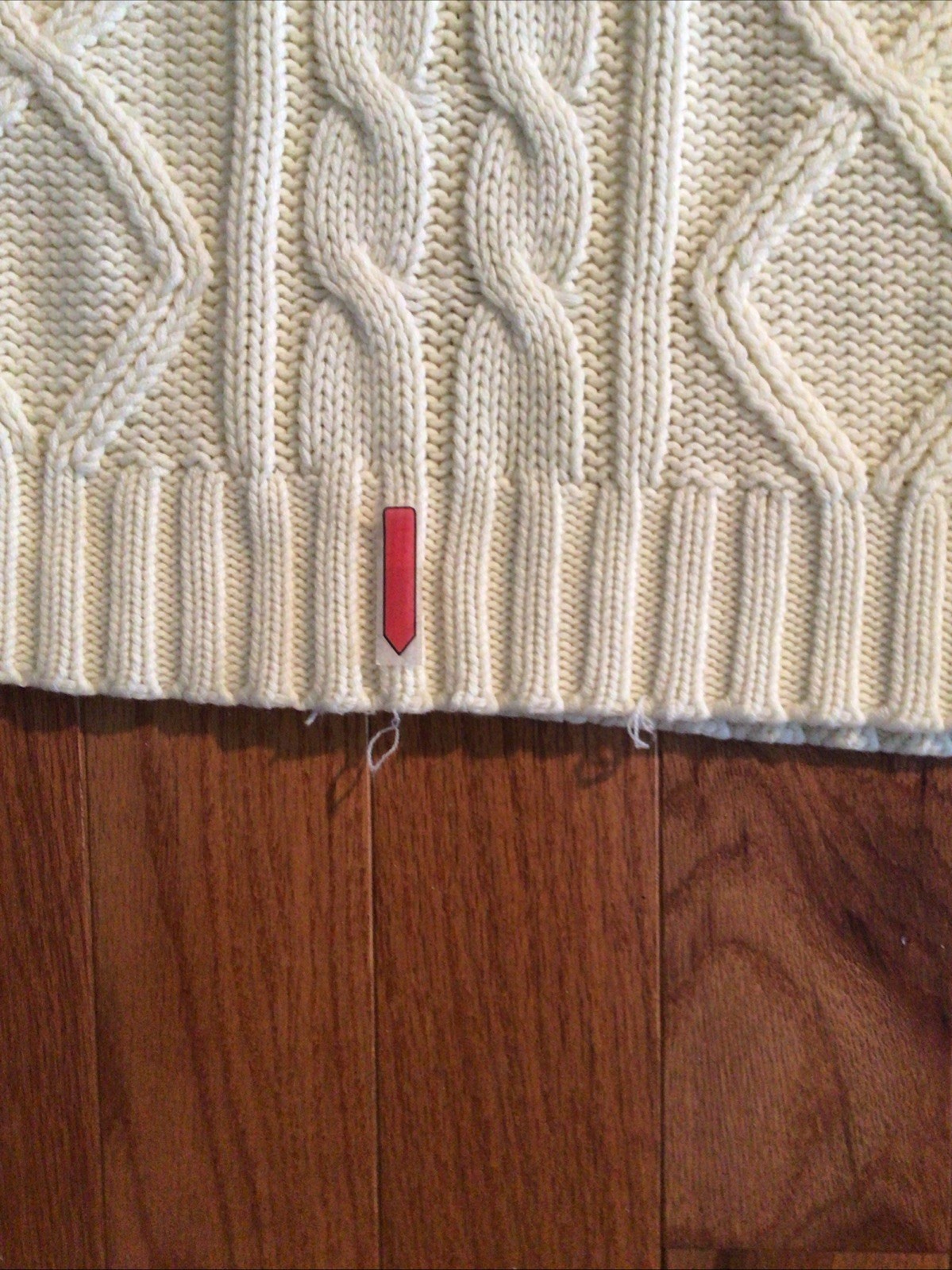 Harcrest Vintage Women’s Cream Classic Fisherman Cable Knit Sweater Large