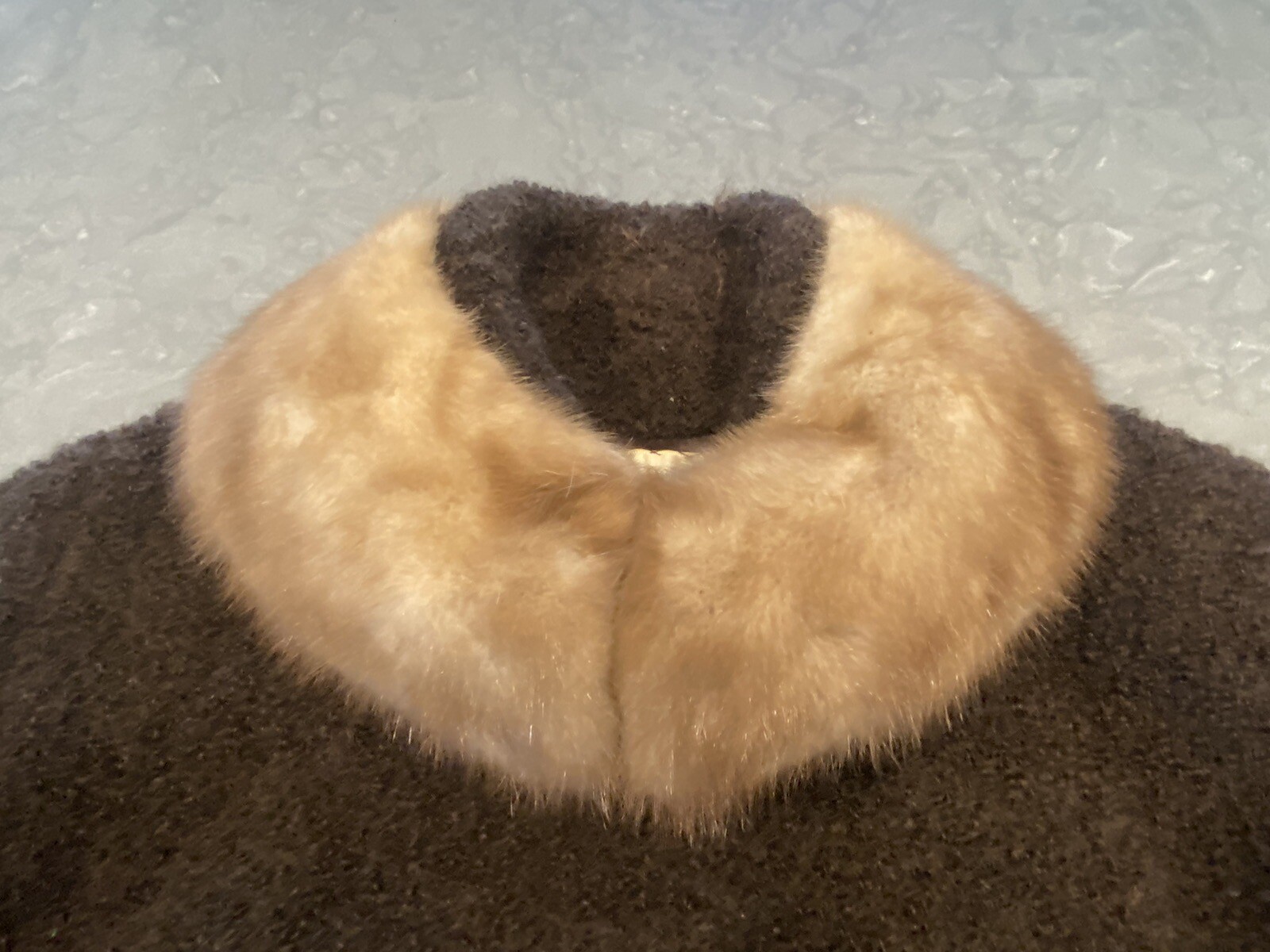 Vintage John Wanamaker Forstmann Wool Blend Boucle Fur Collar Coat Brown Small?