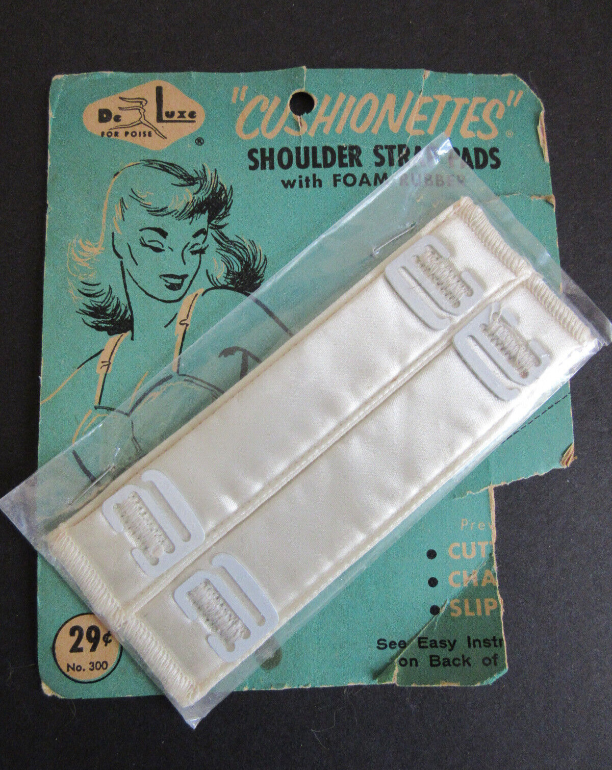 Vintage DeLuxe For Poise Cushionettes Bra Shoulder Strap Pads NOS