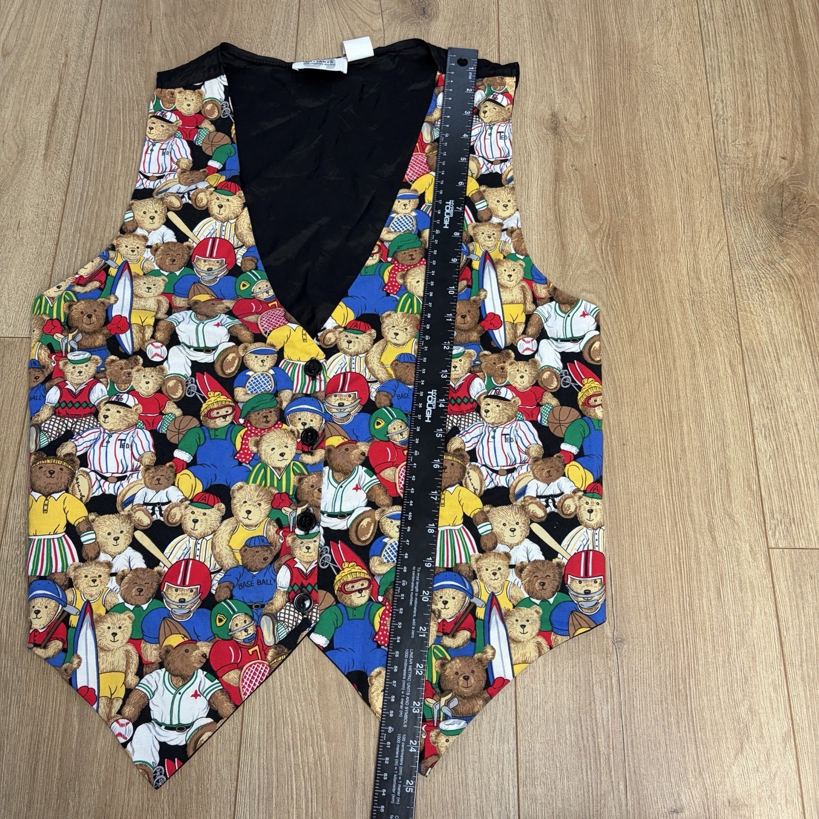 Vintage Sostanza Teddy Bear Sports Vest 80s 90s Women’s L/XL Quirky Fun