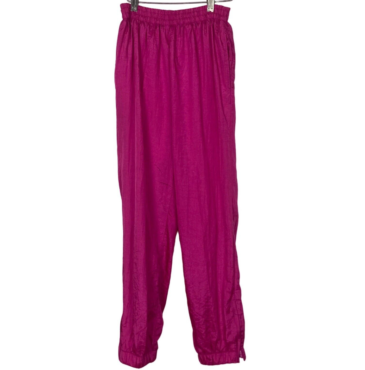 Vintage Pink Satin Track Pants Womens XS Lined Kidcore Barbiecore 80s 90s