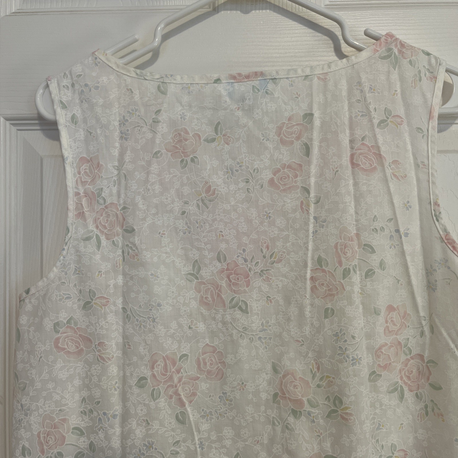 VTG Wolverine White & Pink Floral Nightgown & Housecoat Robe Poly Blend Set Med