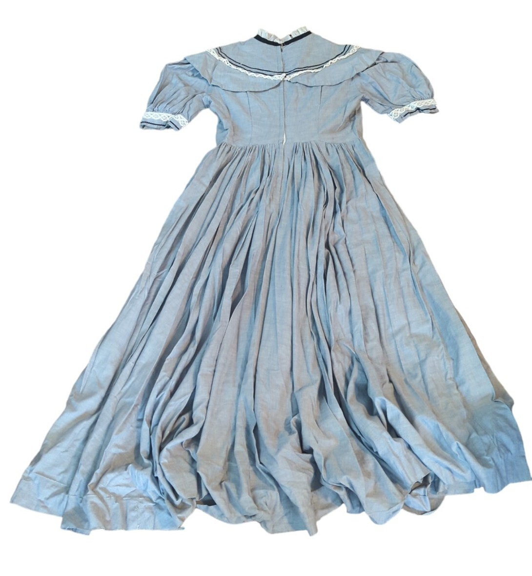 Vintage Prairie Dress With Matching Bonnet Gunne Sax Amish Style Blue Handmade