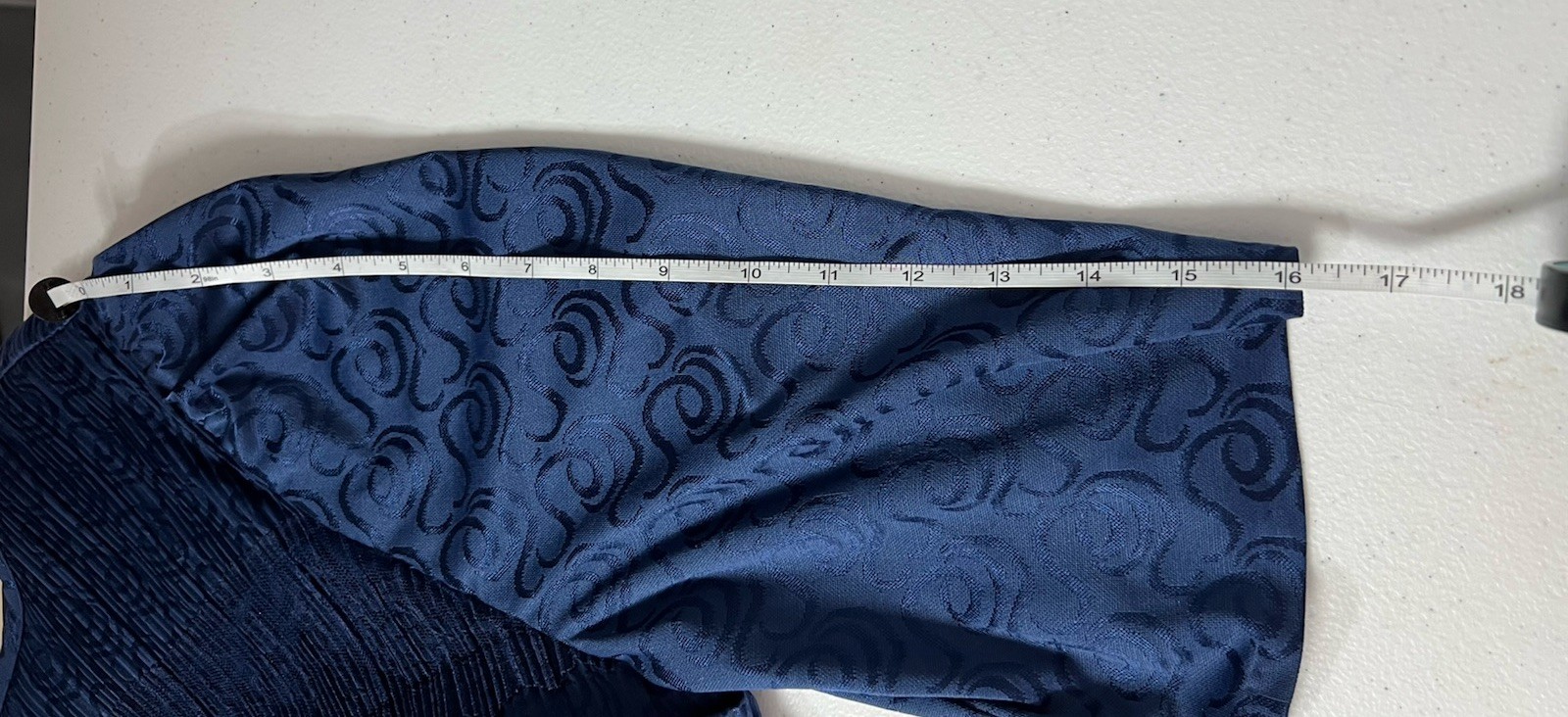 Cue Fashions Vintage Navy Pleated Lace Trim Midi Dress 18W Made in USA