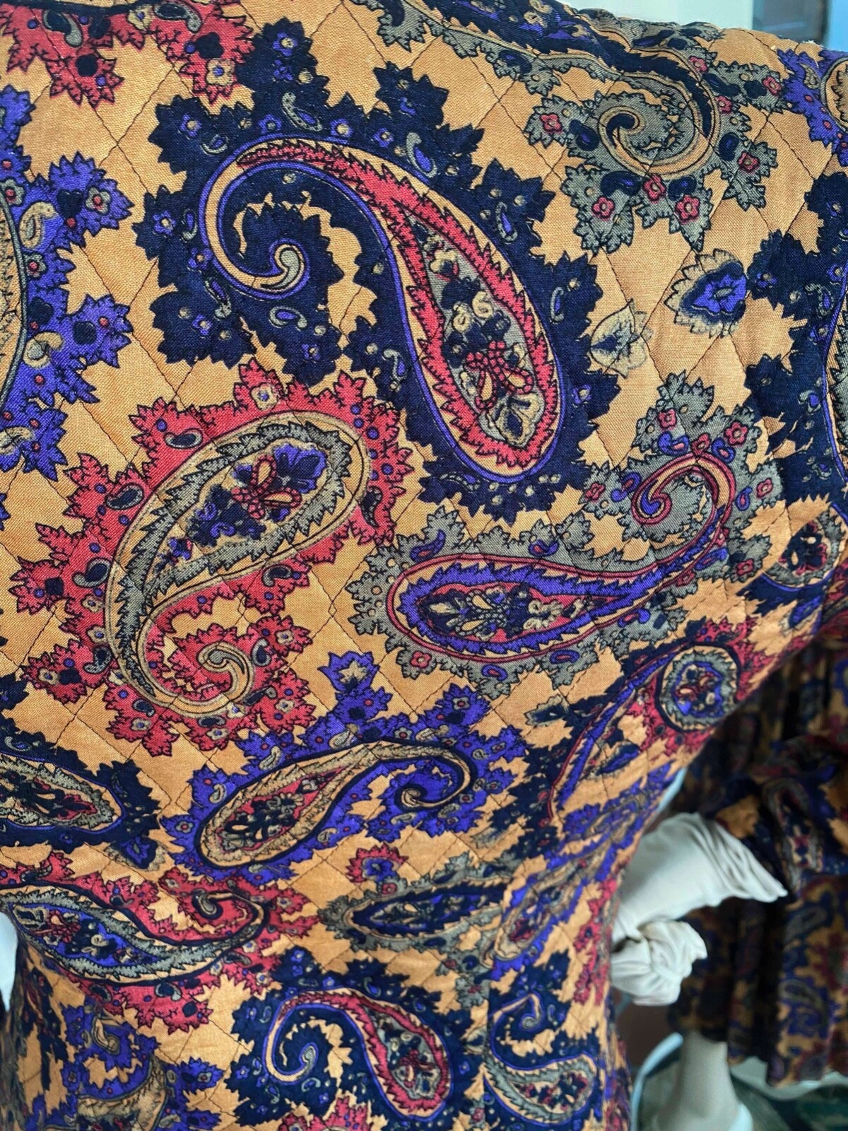 VTG 90s Jeffrey & Dara Suit Dress S Autumn Paisley 2pc Pleat Skirt Secretary