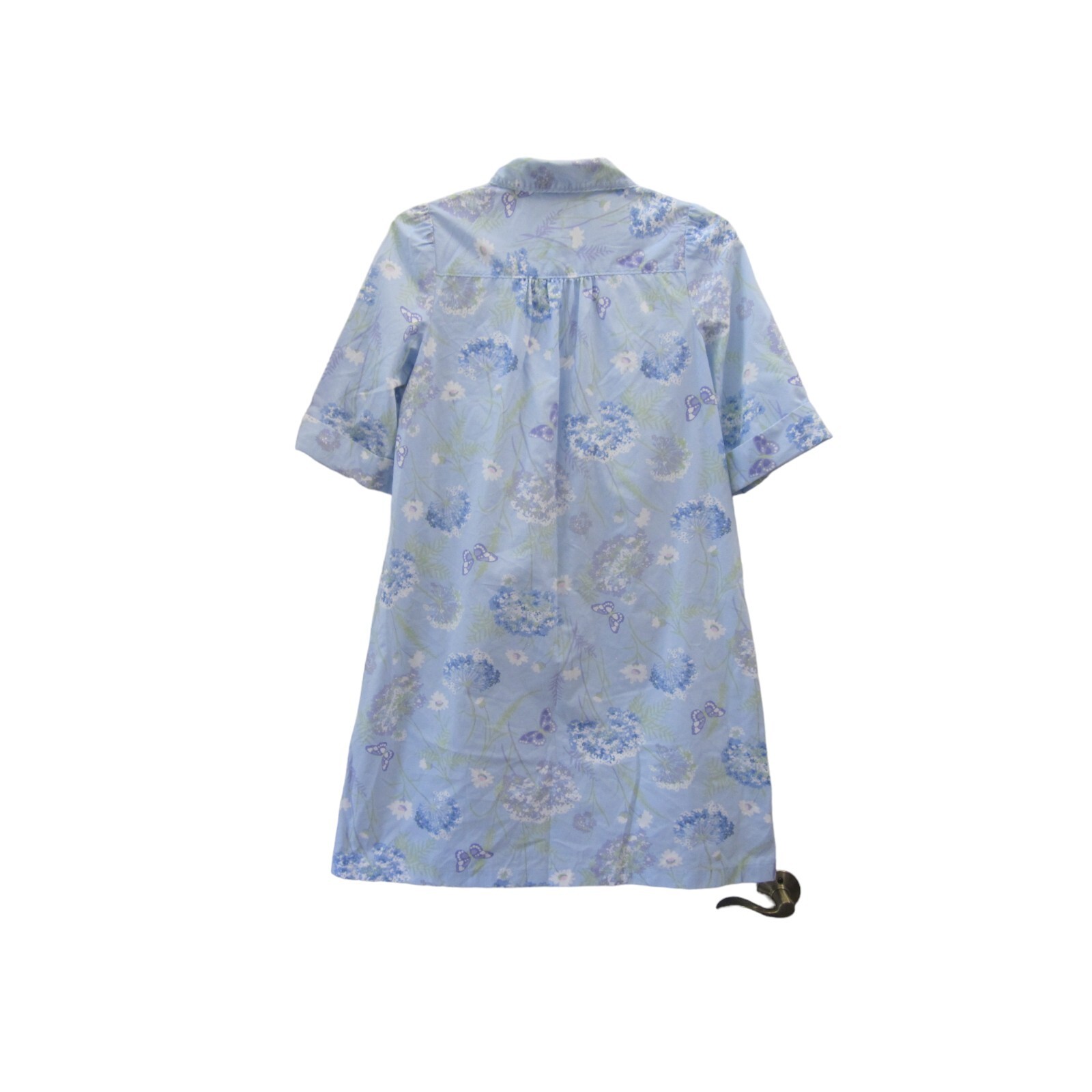 VTG THE TOG SHOP Blue w/ Flower Butterfly Print Short Sleeve House Coat