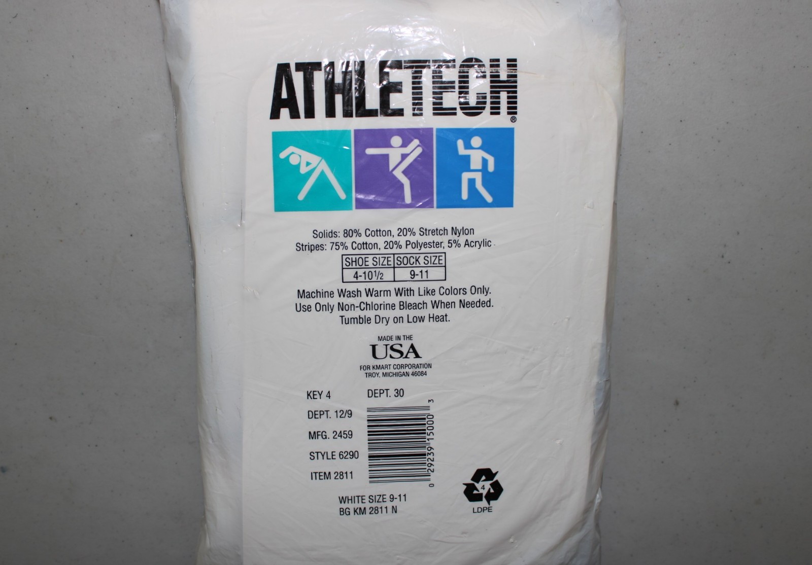 NOS 6 Pair Athletech Terry Cuff Cushion Womens Comfort Socks 4-10 1/2 Fits 9-11