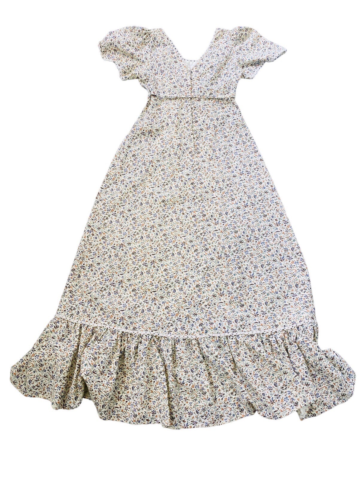 Vintage Candi Jones California Prairie Cottagecore Coquette Maxi Dress 70s XS-S
