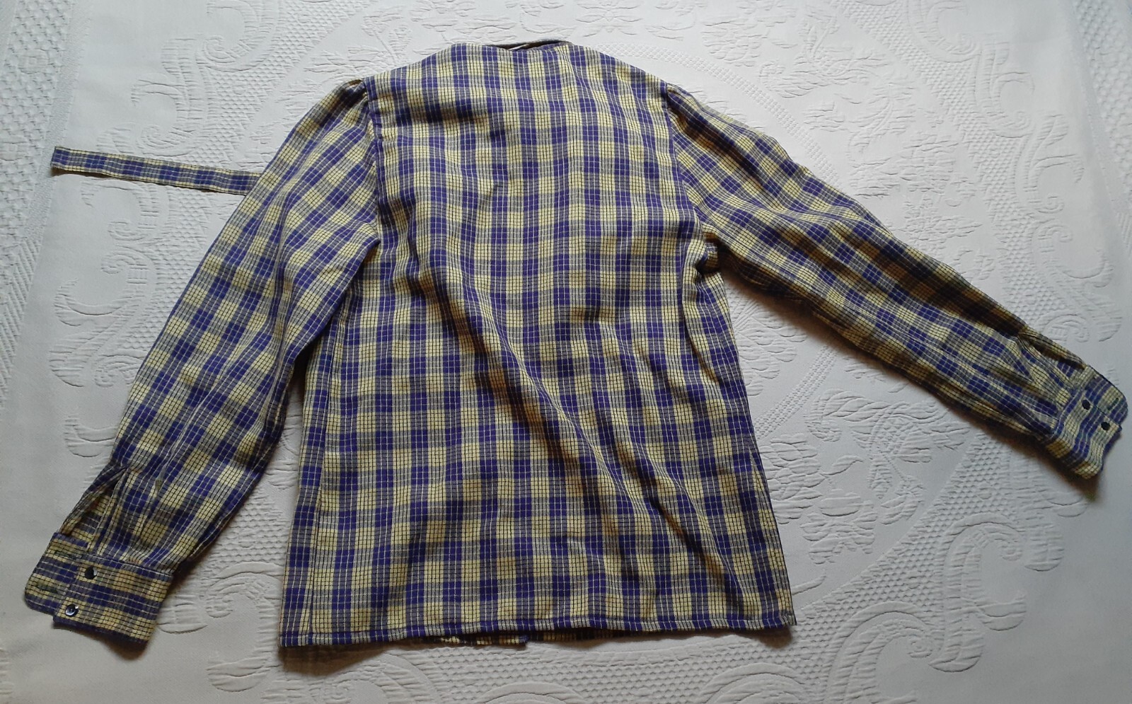 Vintage Yellow and Purple Synonyme de Georges Rech Paris Women’s Shirt