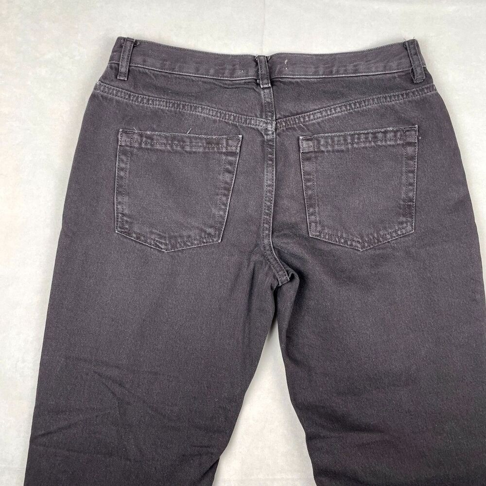 We The Free Maggie Jeans Sz 26 Distressed Black Mid Rise Straight Leg Grunge 90s