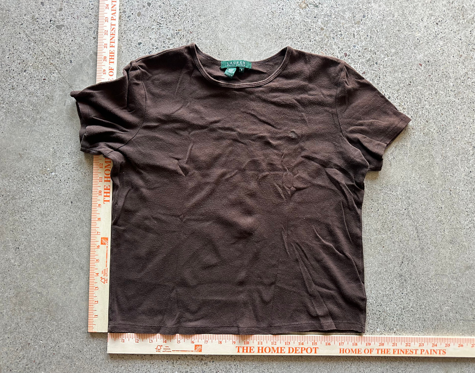 Vintage Polo Ralph Lauren Brown Imported Cotton Emblem Top Size M Made in USA