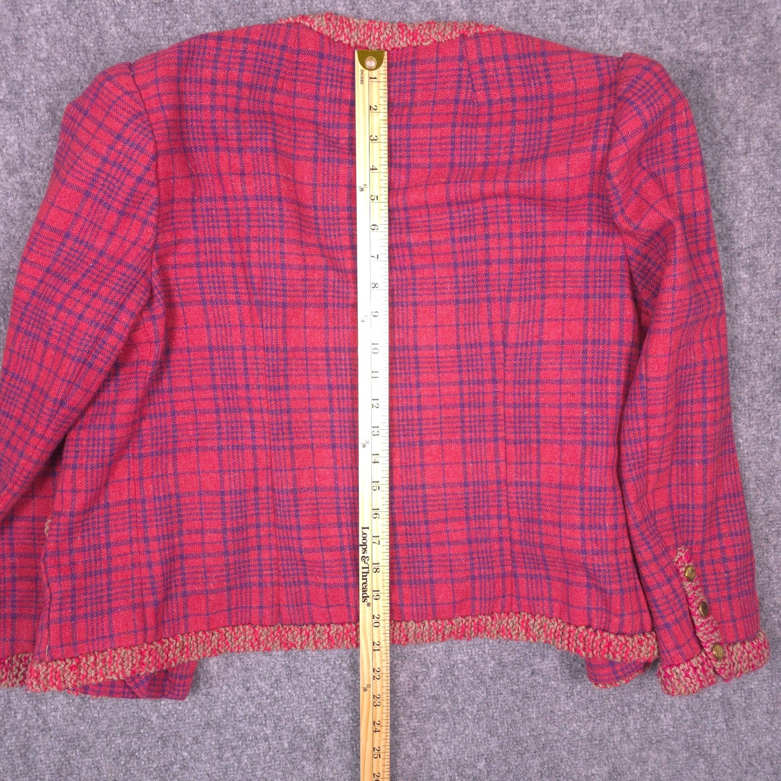 Handmade Plaid Tailored Blazer Women Pink Vintage Academia Clueless Preppy Retro