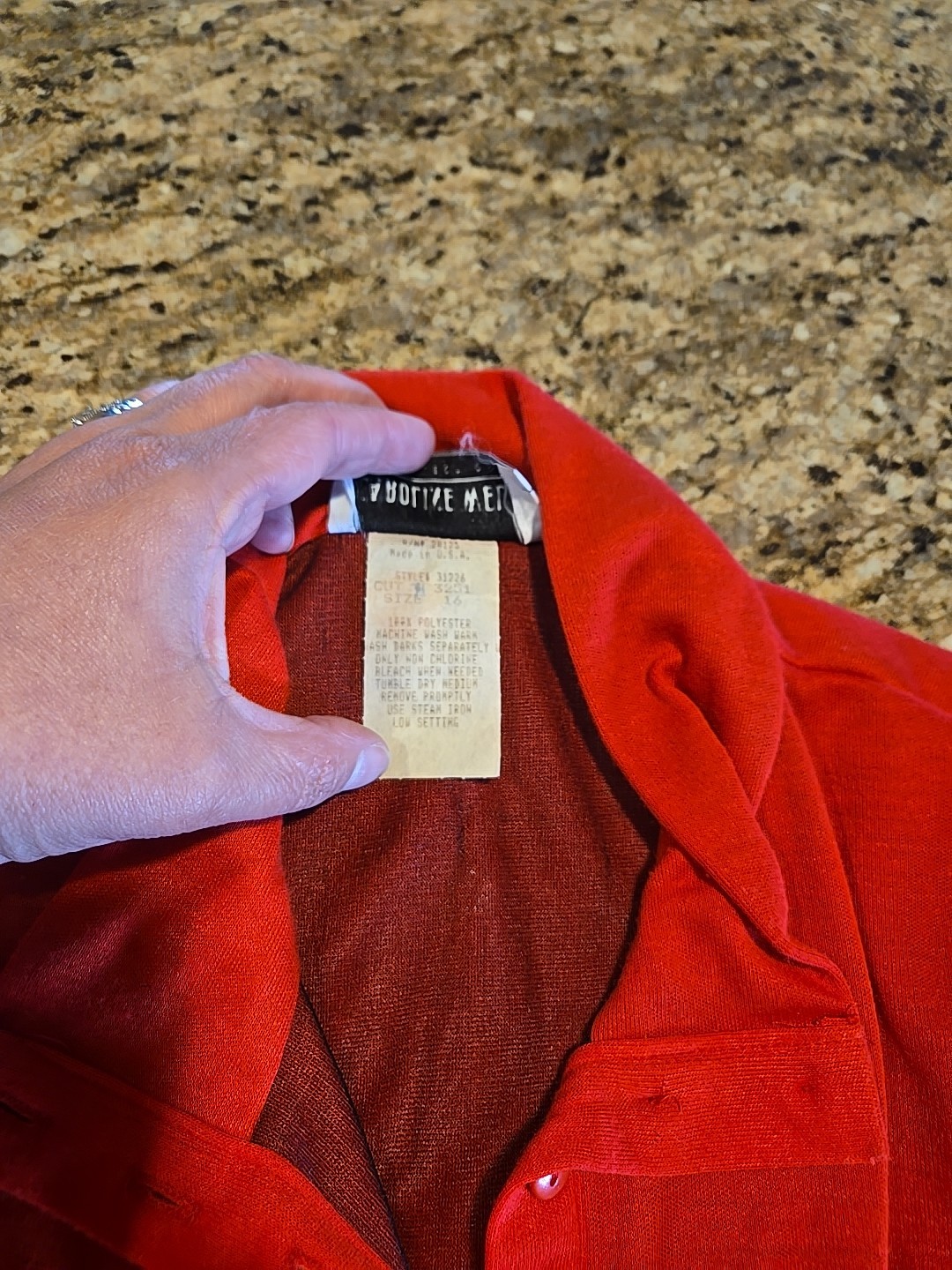 Vintage 90s Caroline Wells Collection Red Collared Dress w/black belt Sz16