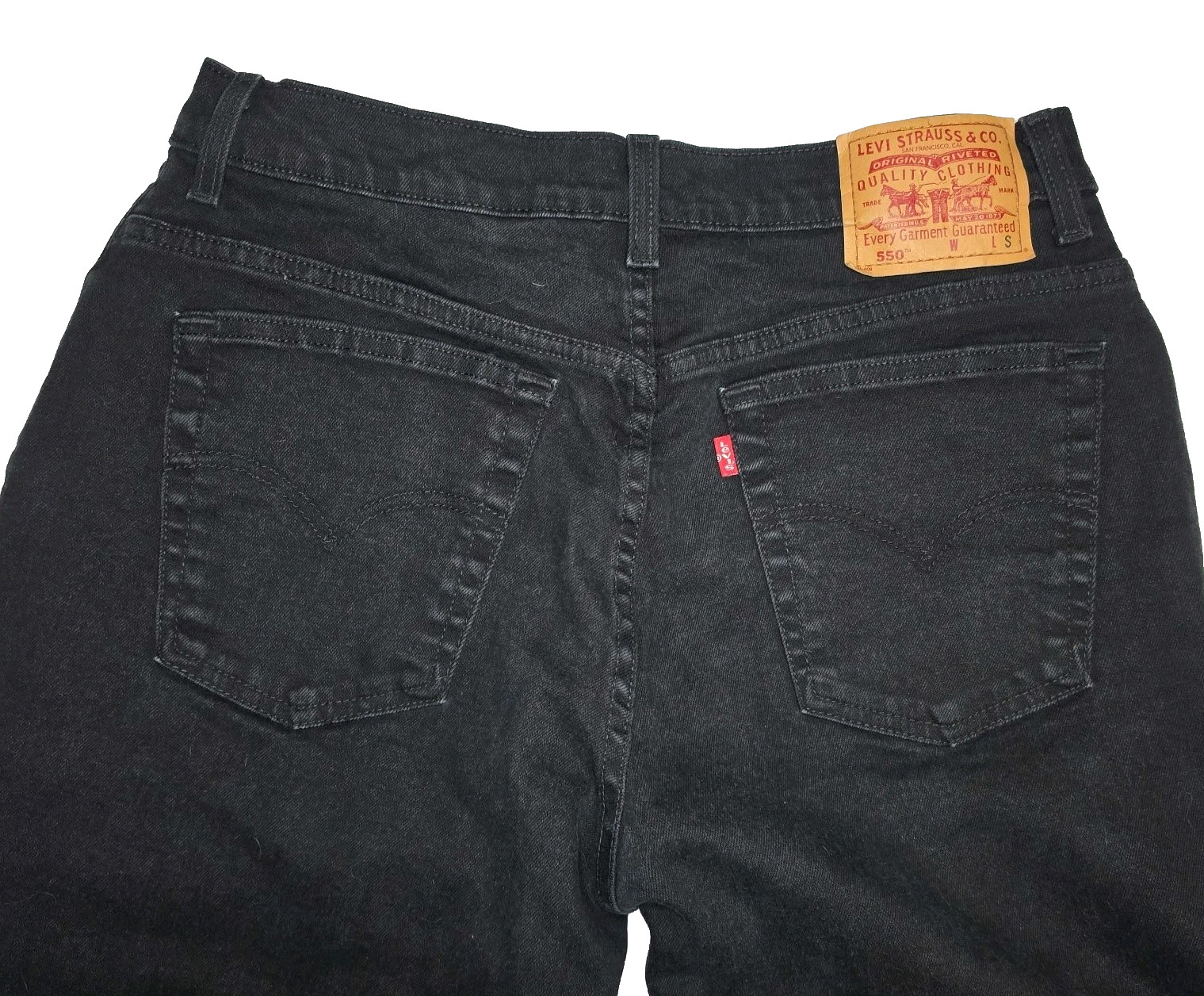 VTG Levi’s 550 Jeans Women’s 14 30×28 Black Relaxed Fit Tapered Leg Brazil 90s