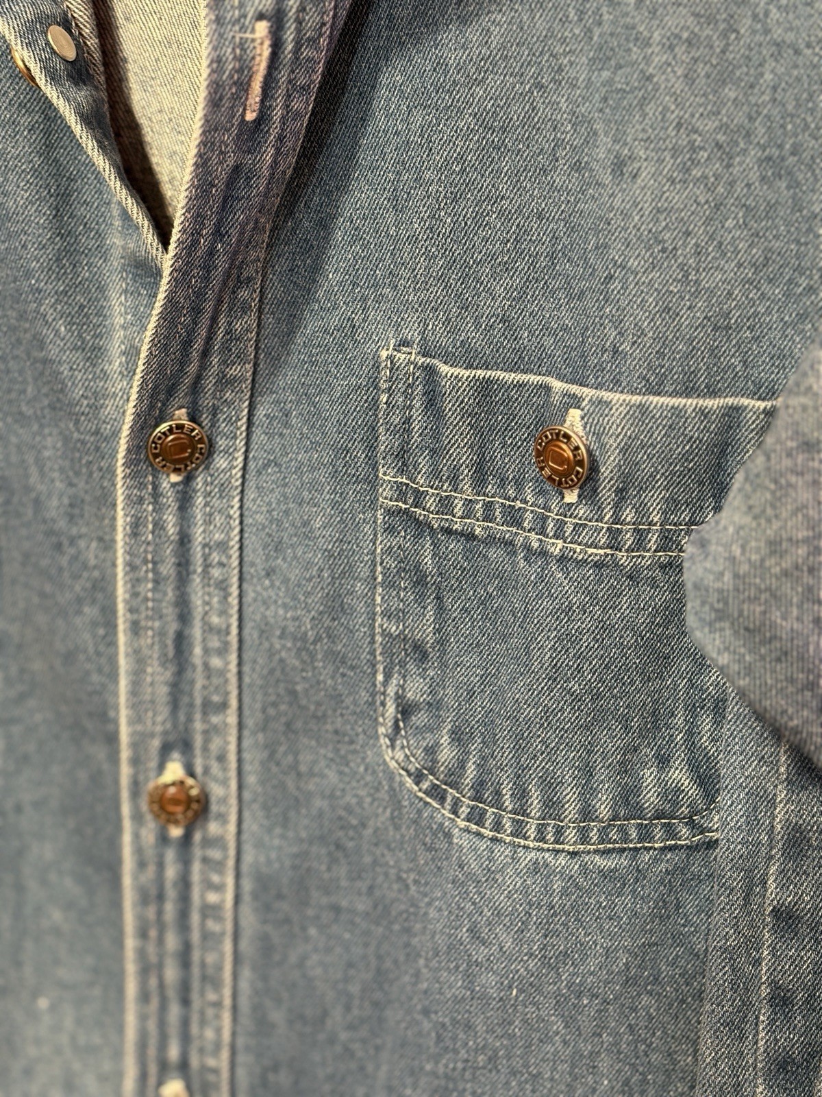 Vintage COTLER Denim Shacket Small Medium Wash Cotton Trucker Shirt Jacket
