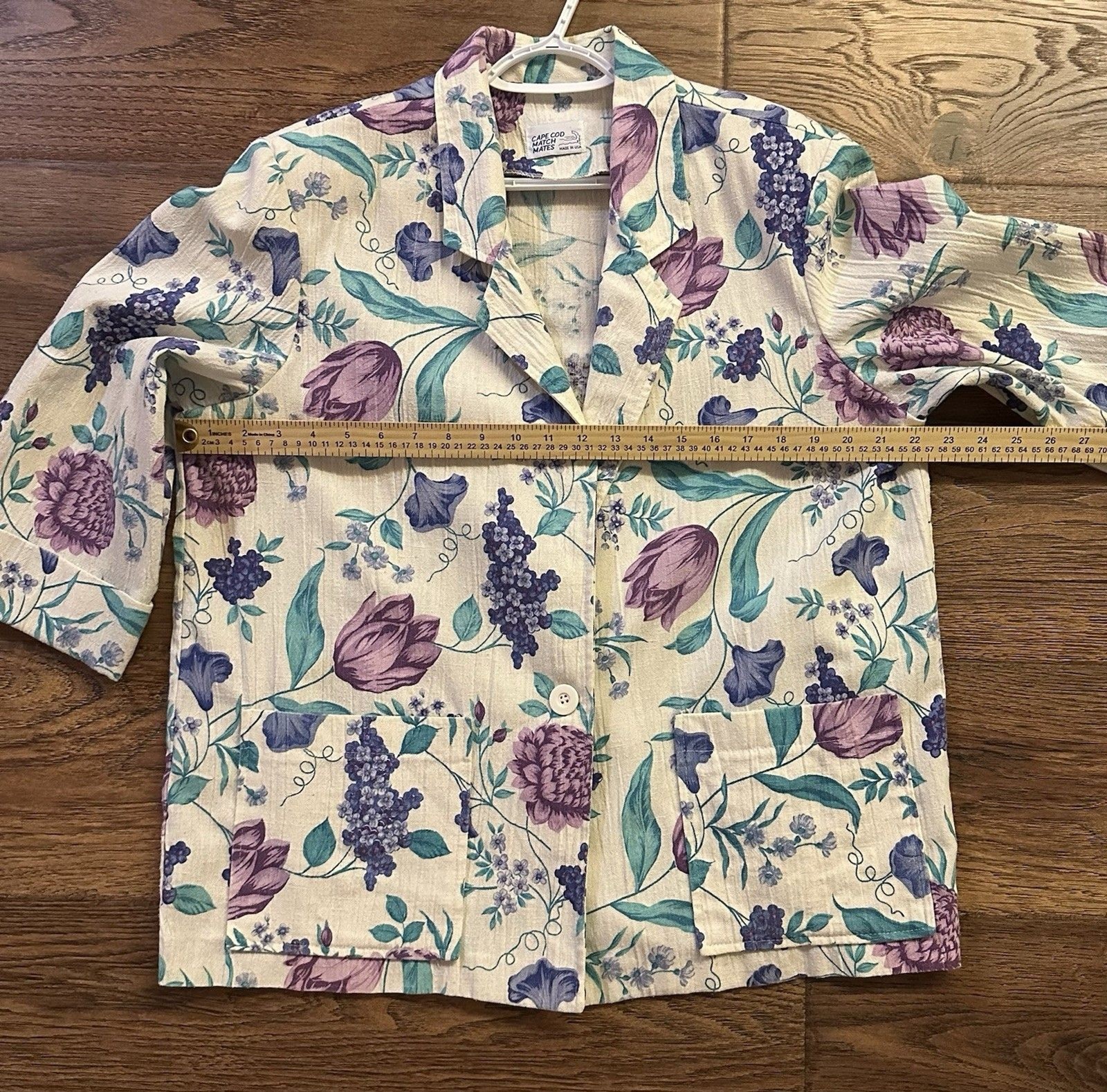 Vintage Cape Cod Match Mates Floral Cotton Blazer Jacket Women’s L Cottagecore