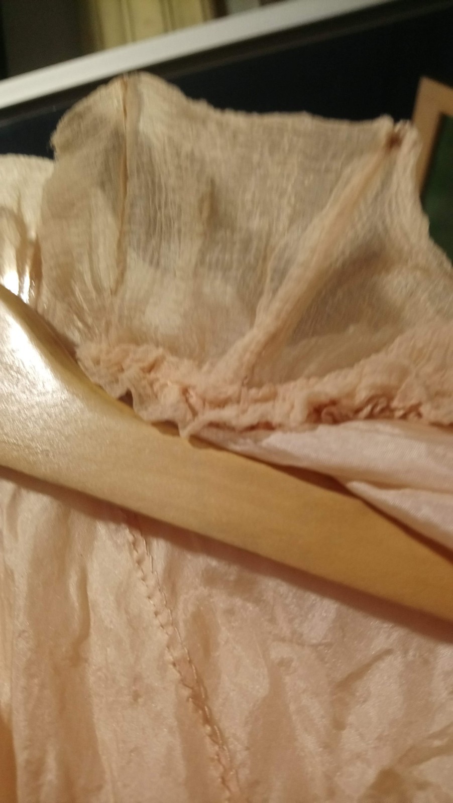 Antique Regency Sheer Muslin Bolero Peach Ruffles c.1800s Lingerie Cover-Up