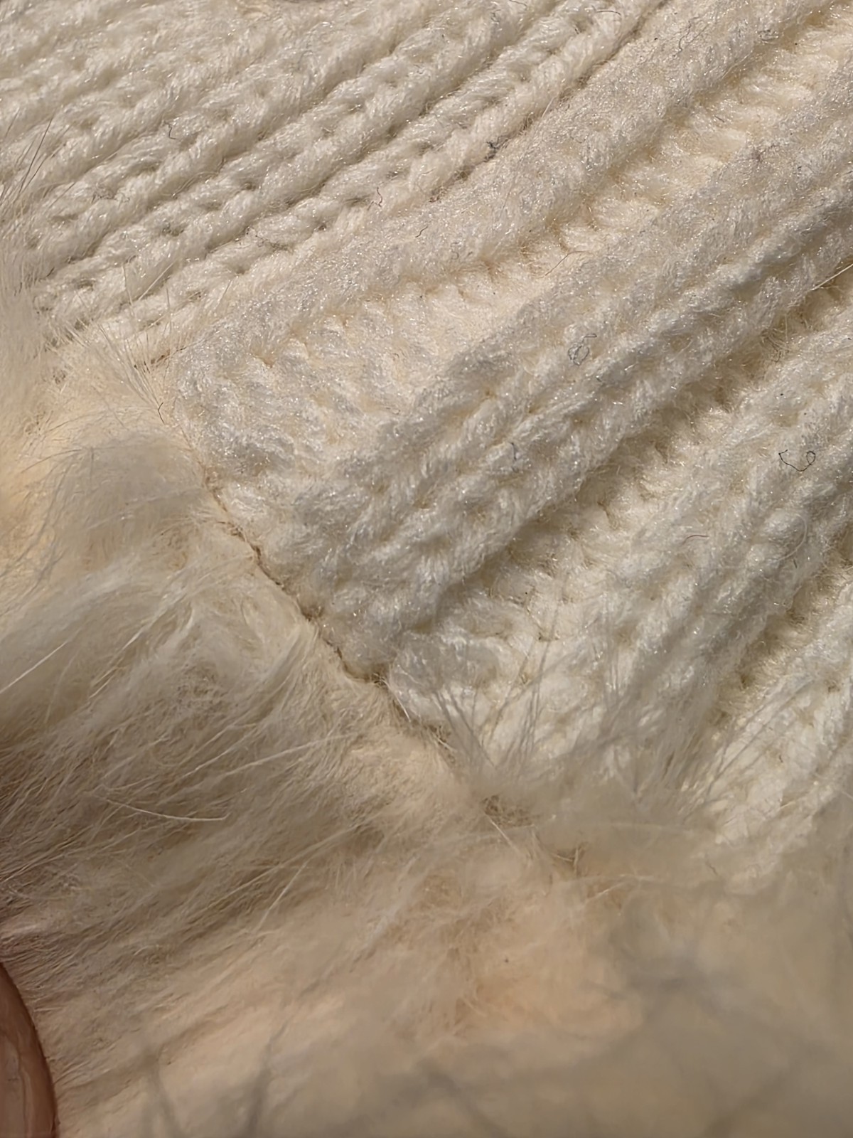 VTG Real Kid Goat Fur & Lamb Shearling Bomber Jacket Cream M Mixed Fur Knit