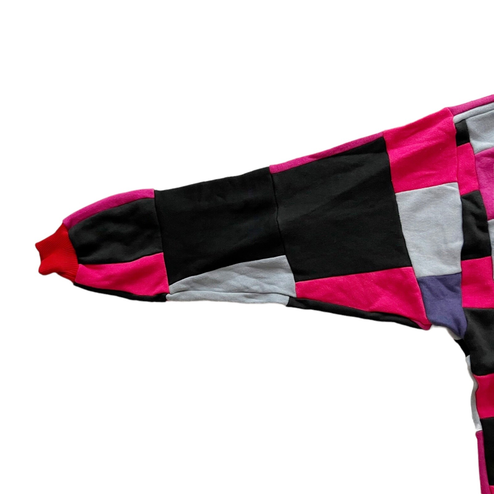 Blowout LA Vtg 90s Patchwork Colorblock Sweatshirt Pink Red Black Grey Unisex