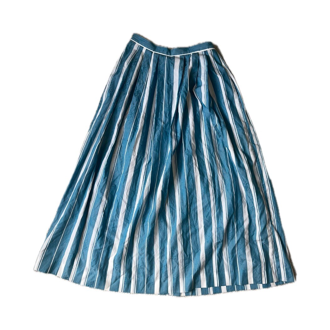 vintage 80s kenneth gordon pinstripe cotton maxi skirt