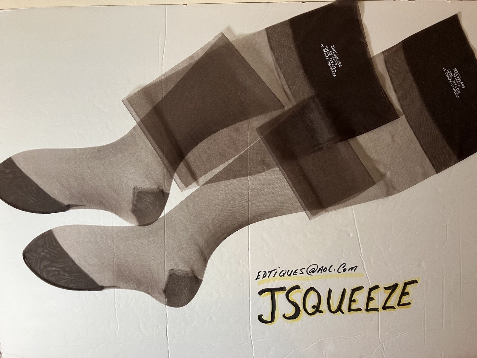 Vintage 1950 Hosiery Seamless Stockings Hosiery 9 1/2/“ 10 1/2” 3 Pairs 3 Colors