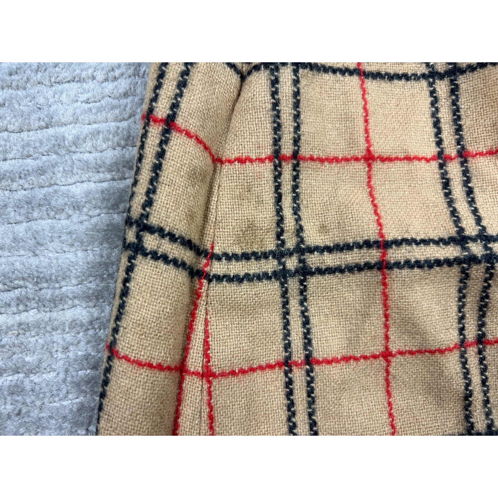 Corner House Skirt Womens 8 Tan Plaid A-Line Vintage Quakertown Wool Blend Check