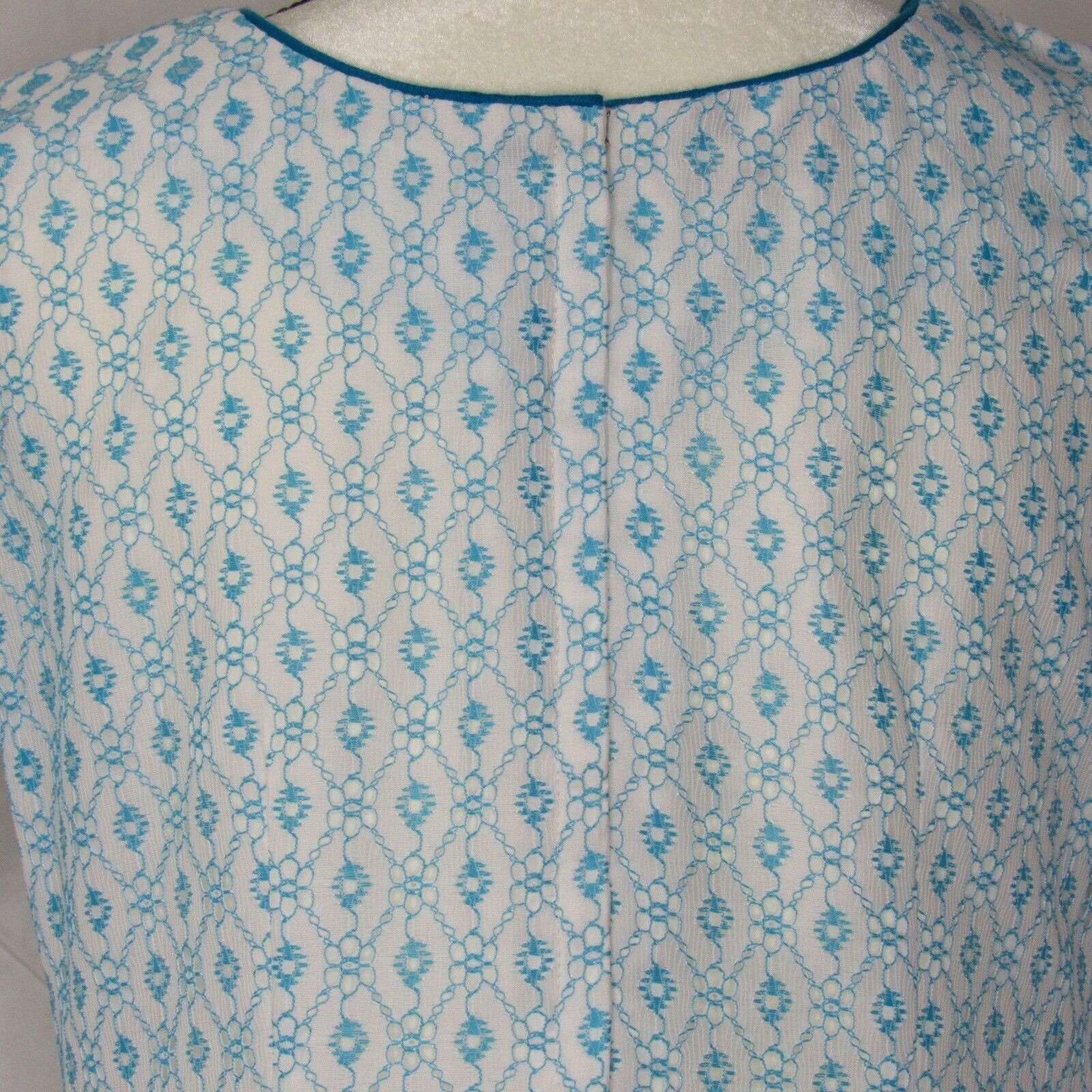 VTG Dress Made in Hawaii for McInerny by Diane Blue White Floral Lined Size 10