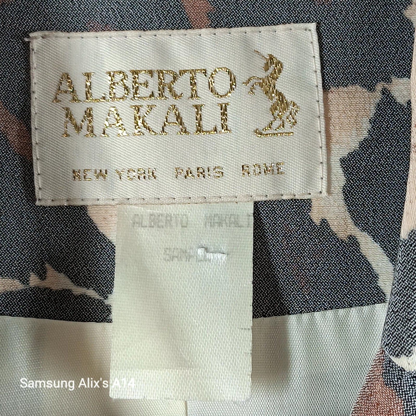 VTG Alberto Makali Women’s Blazer S/M Leopard Print Button Front Misty Design