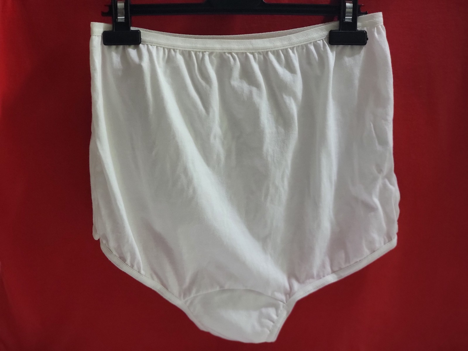 NWT Vintage Lady Camille Full Cut Brief Granny Panties White 100% Cotton 8 USA
