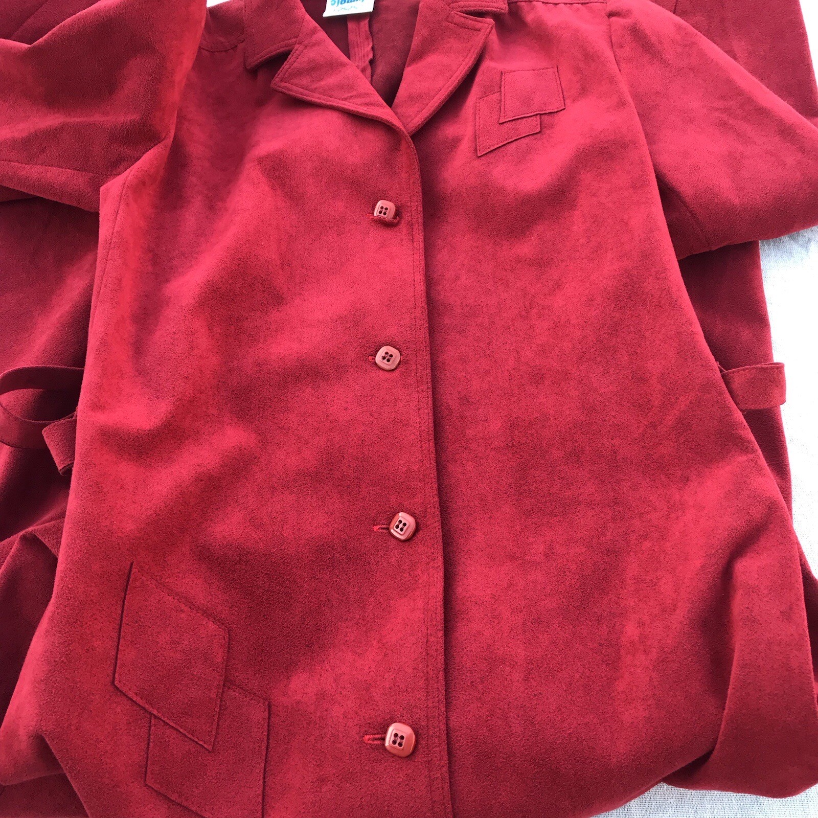 Vtg 70s Button Down Faux Suede Polyester Blend Dress 4 Xs S Olympic Ca HTF MOD