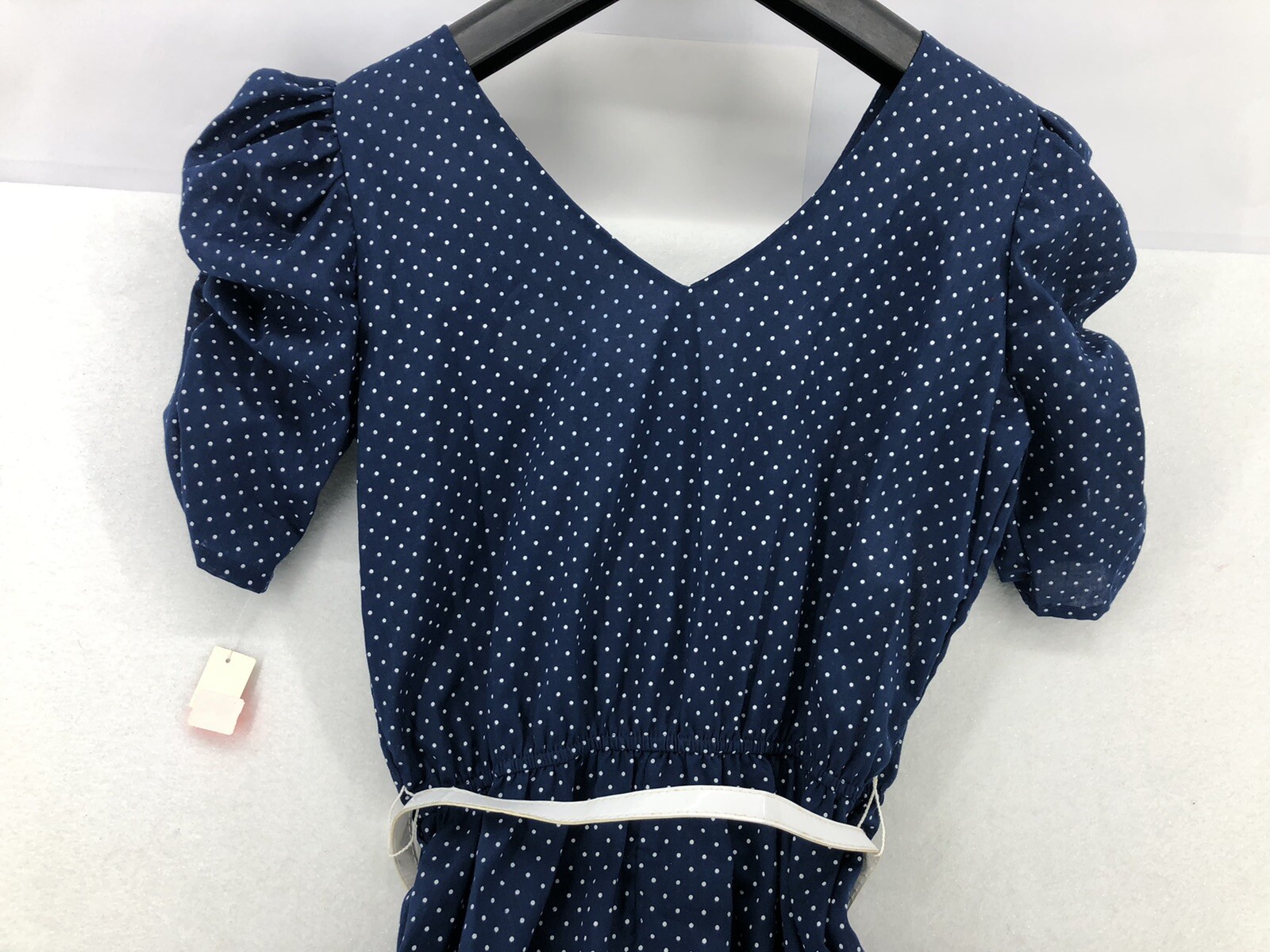 Vtg D. B. A. – L.A. Dress Womens Size 7 Polka Dot with Belt NWT