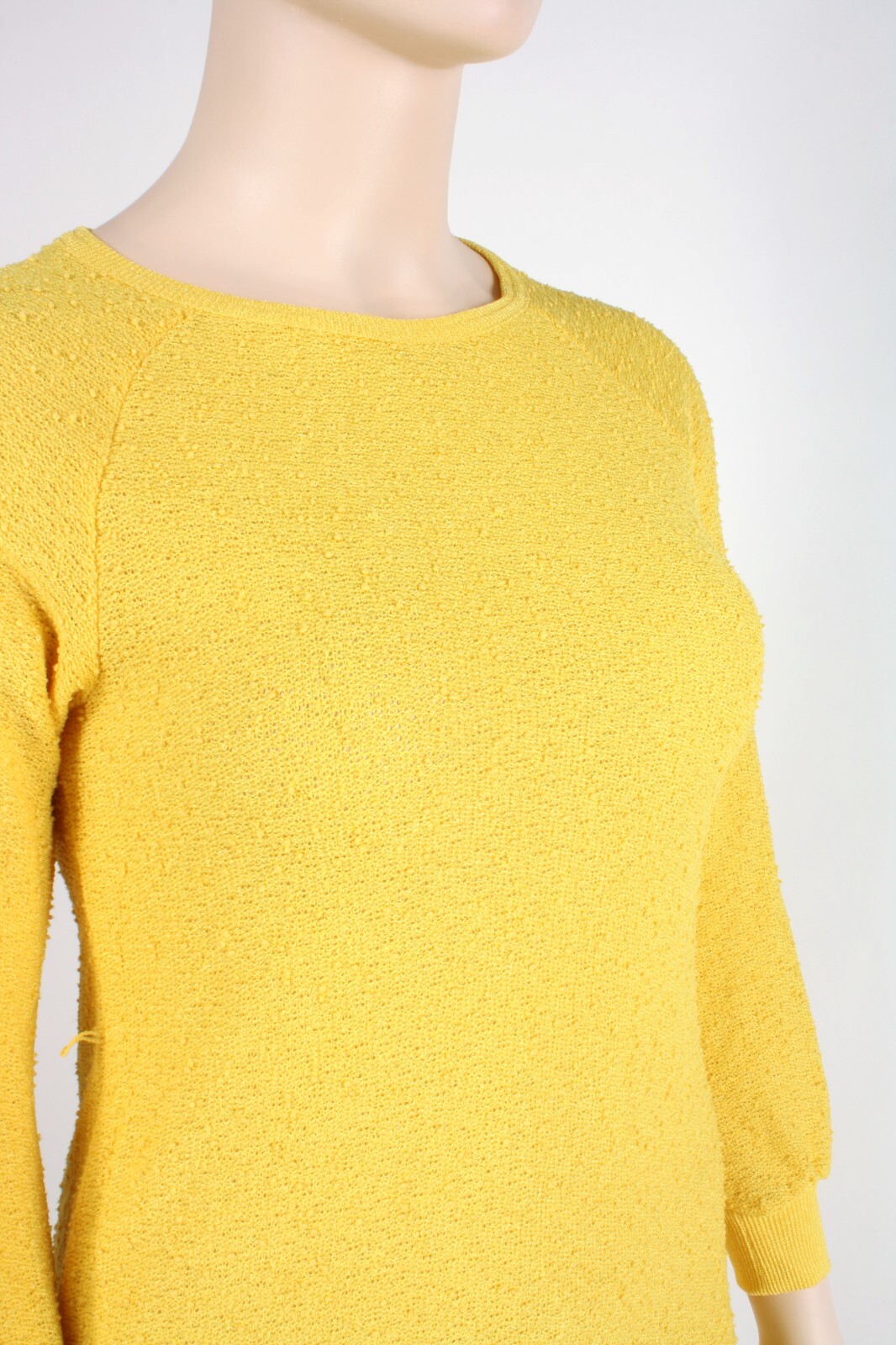 Vintage 70s Jonathan Logan Yellow Lightweight Long Sleeve Knit Dress 12 L
