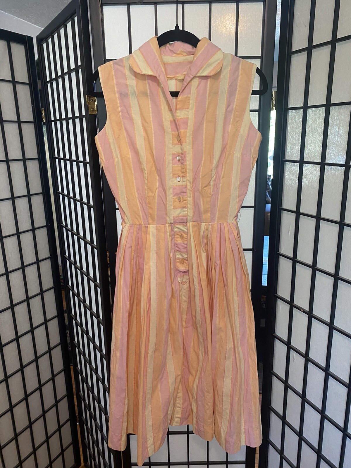 Vintage 1950 Pink/Orange New Look Dress SZ 2