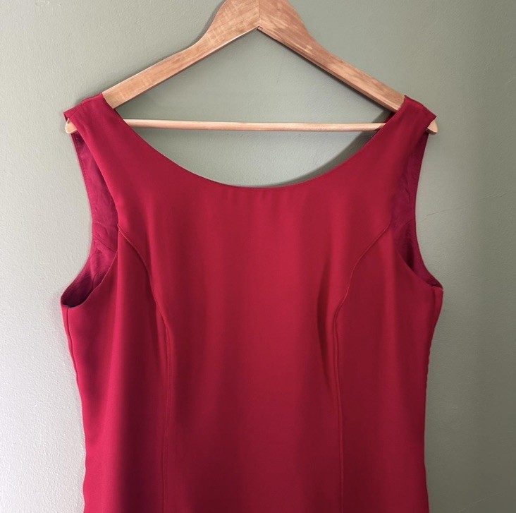 Vintage late 80s/90s Purple Patch red bow dress XL