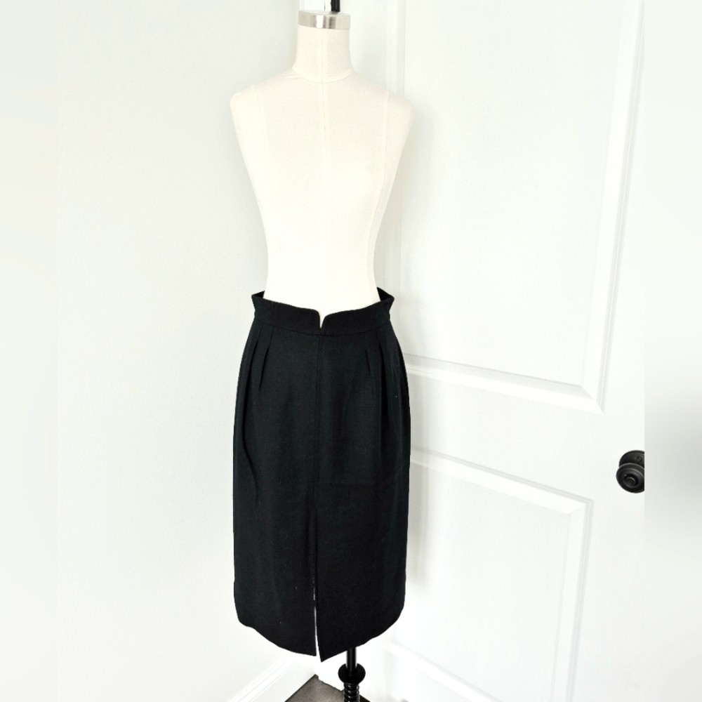 Vtg Christian Dior The Suit Black Wool Skirt Sz 14 Classic Fall Luxury Winter