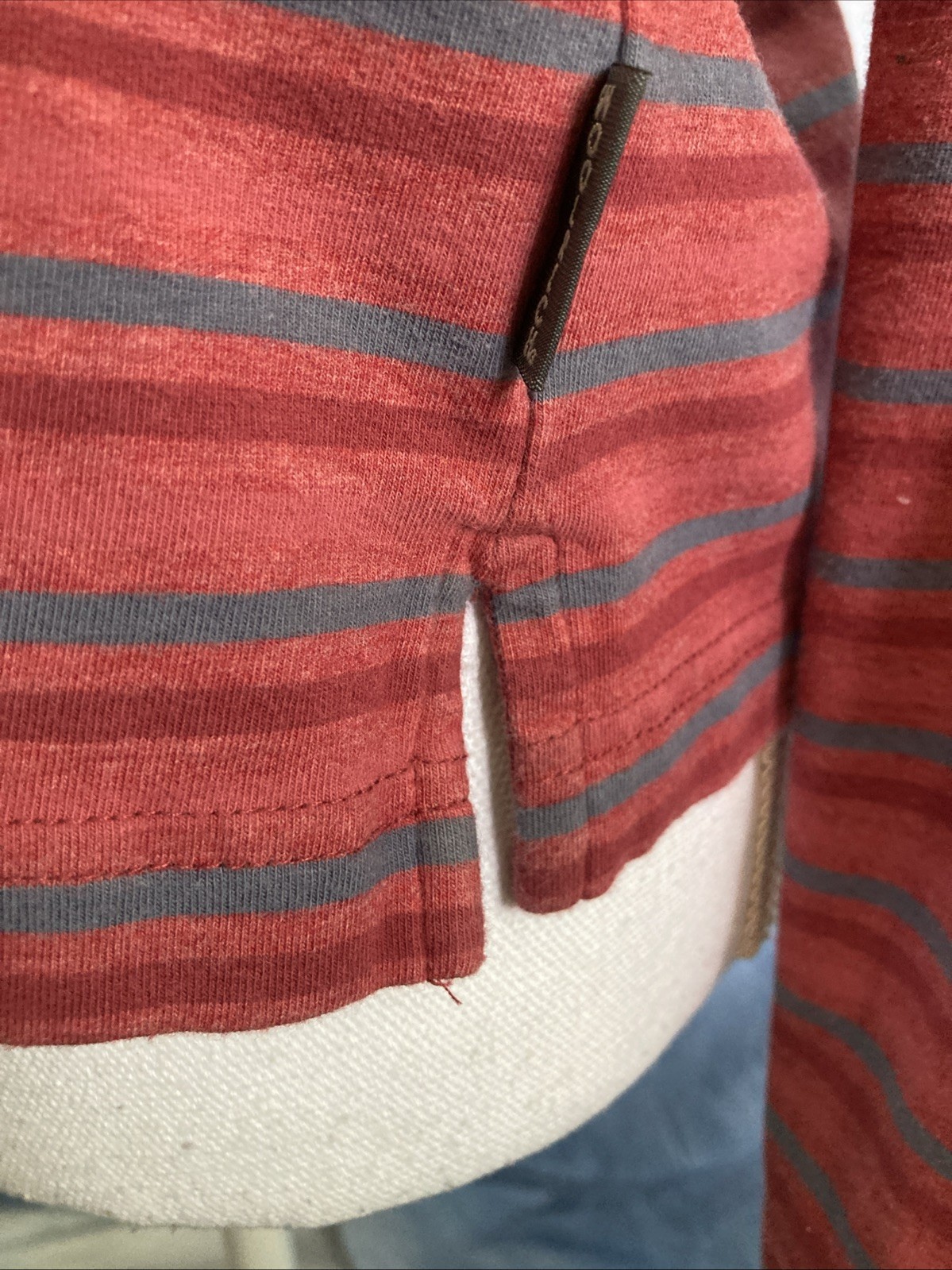 Vtg 90s Y2K Woolrich Striped Mock Neck Turtleneck Shirt Rosebud Grunge Cropped S