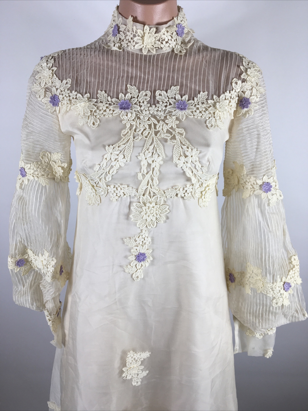 VTG Brides World Designer Collection Floral Cottagecore Prairie Wedding Dress