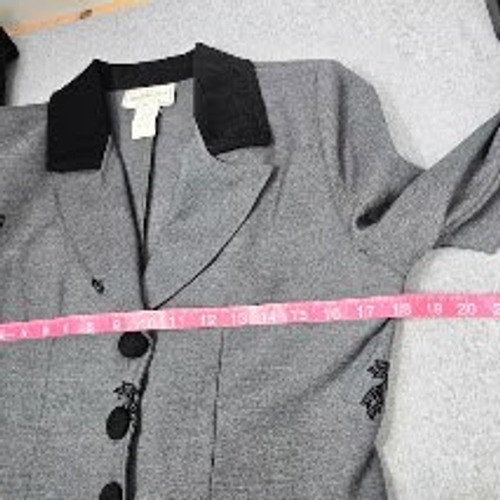 Vintage 90s Molly Malloy Dress Jacket Set 4 Petite Embroidered Office Career NWT