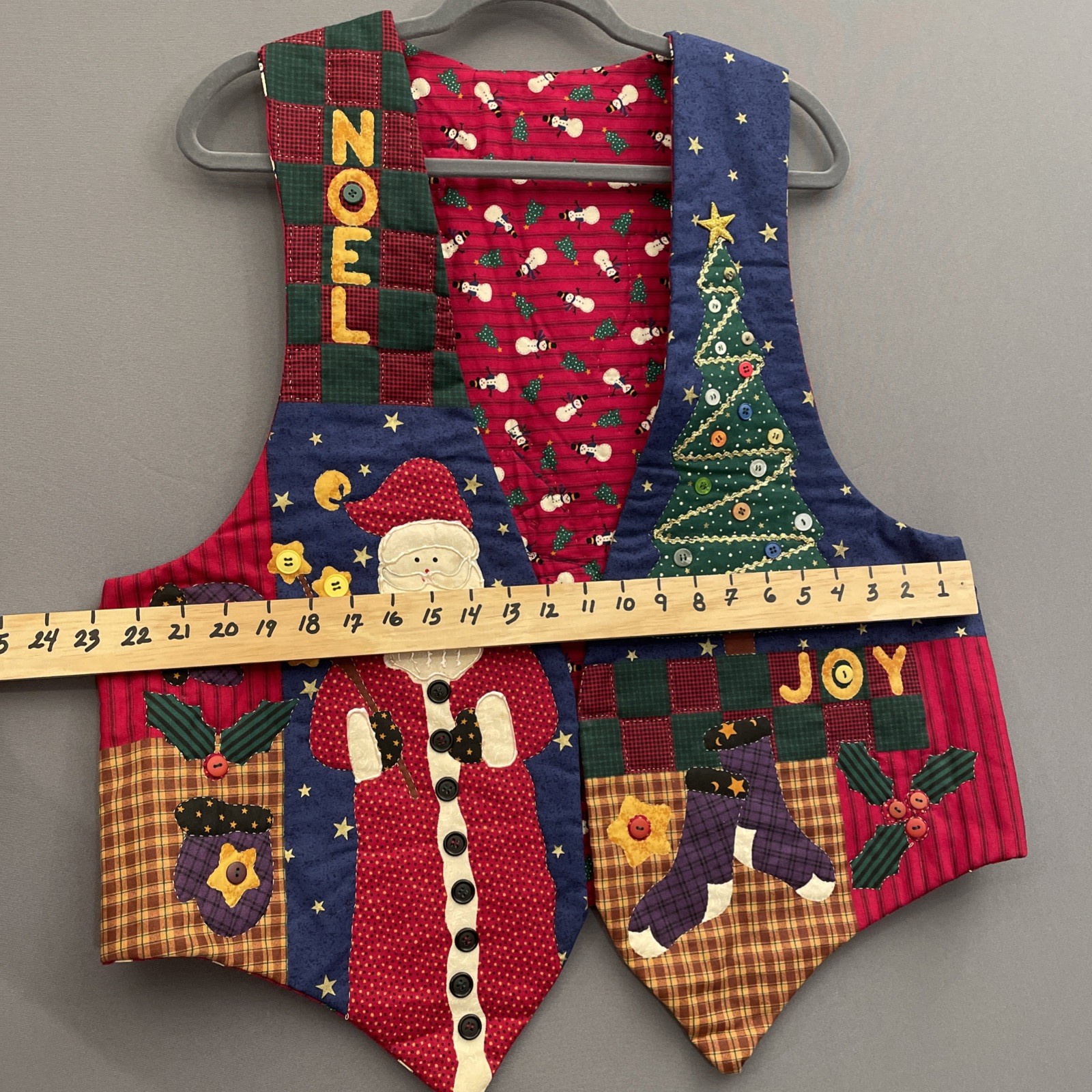 Vtg Handmade Womens XXL Quilted Christmas Vest Holiday Party Ugly Santa Grandma