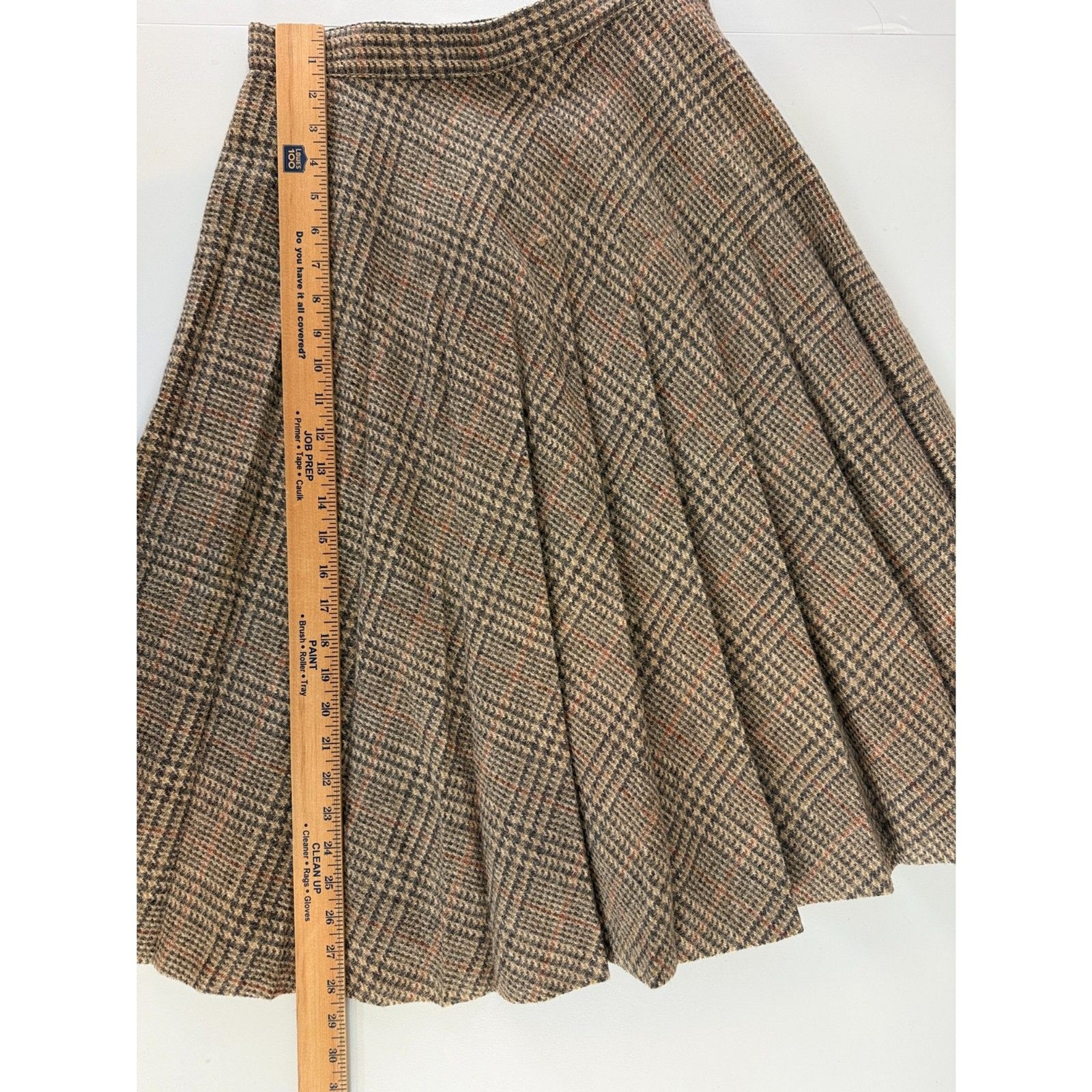 Vintage Cargo Women’s Plaid Wool Skirt A-Line Multicolor Size 10 (Runs Small)