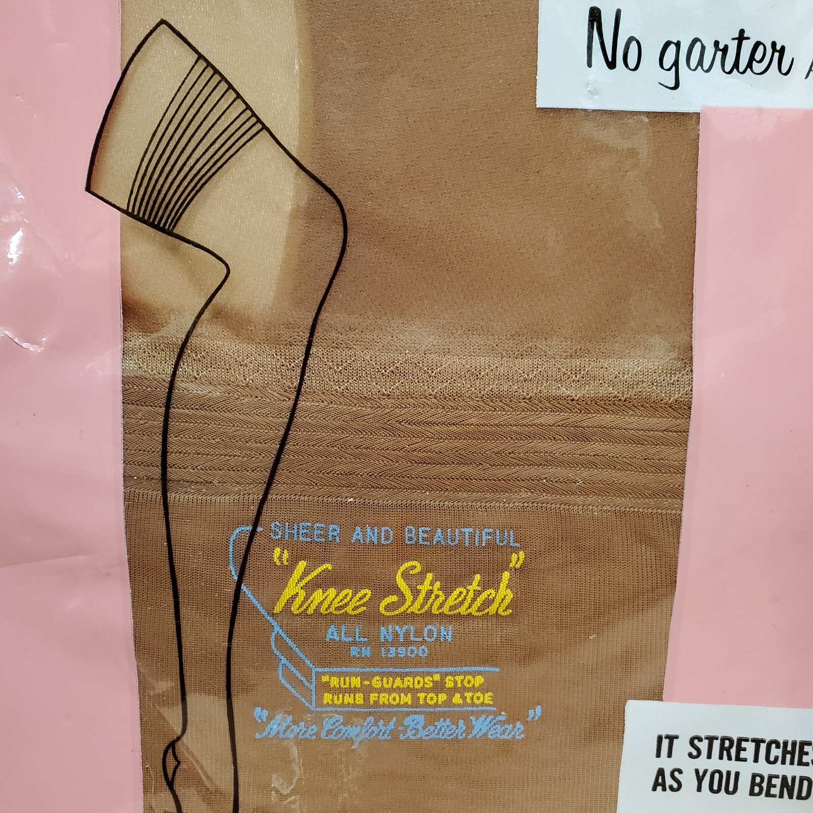 VINTAGE FIRST QUALITY SHEER NYLON STOCKINGS NO GARTER SZ 10 1/2 SHADOW TOE HEEL