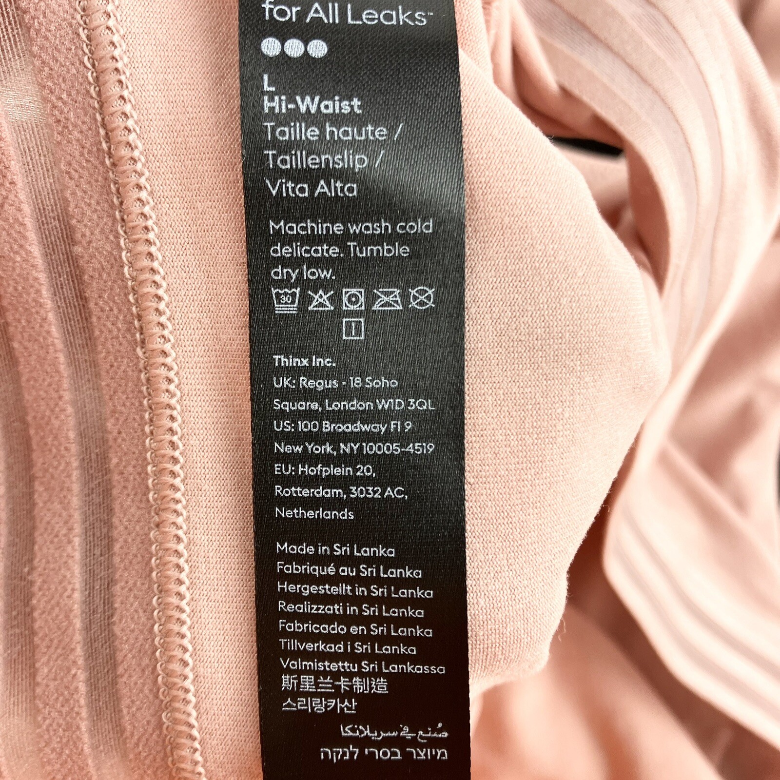 Thinx Period Menstrual Leak Panties Hi Waist Dusk Mauve Heavy Absorbency Large