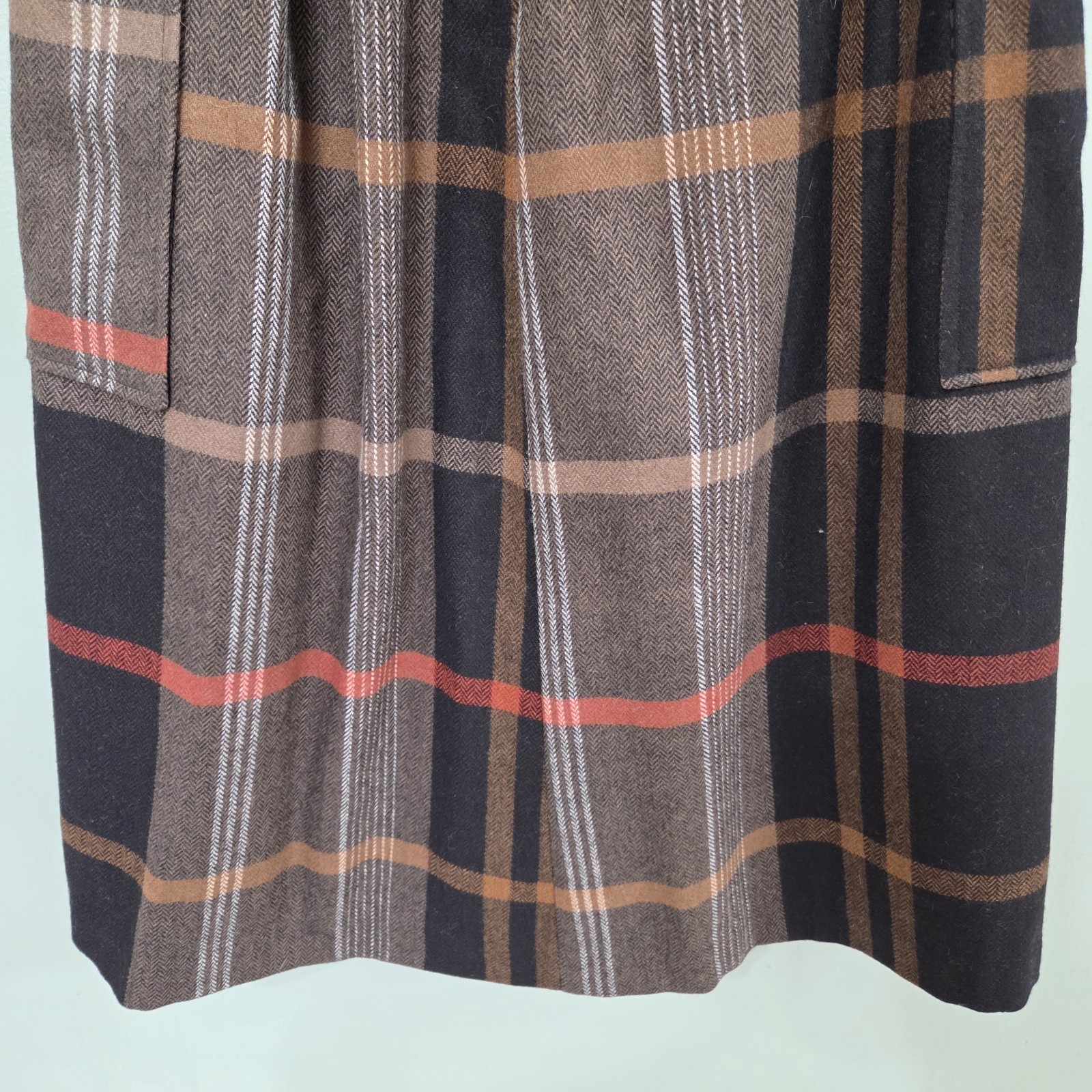 Vintage Jerri Allen Wool Skirt Deep Front Pockets Size 25 Farmhouse Cottagecore