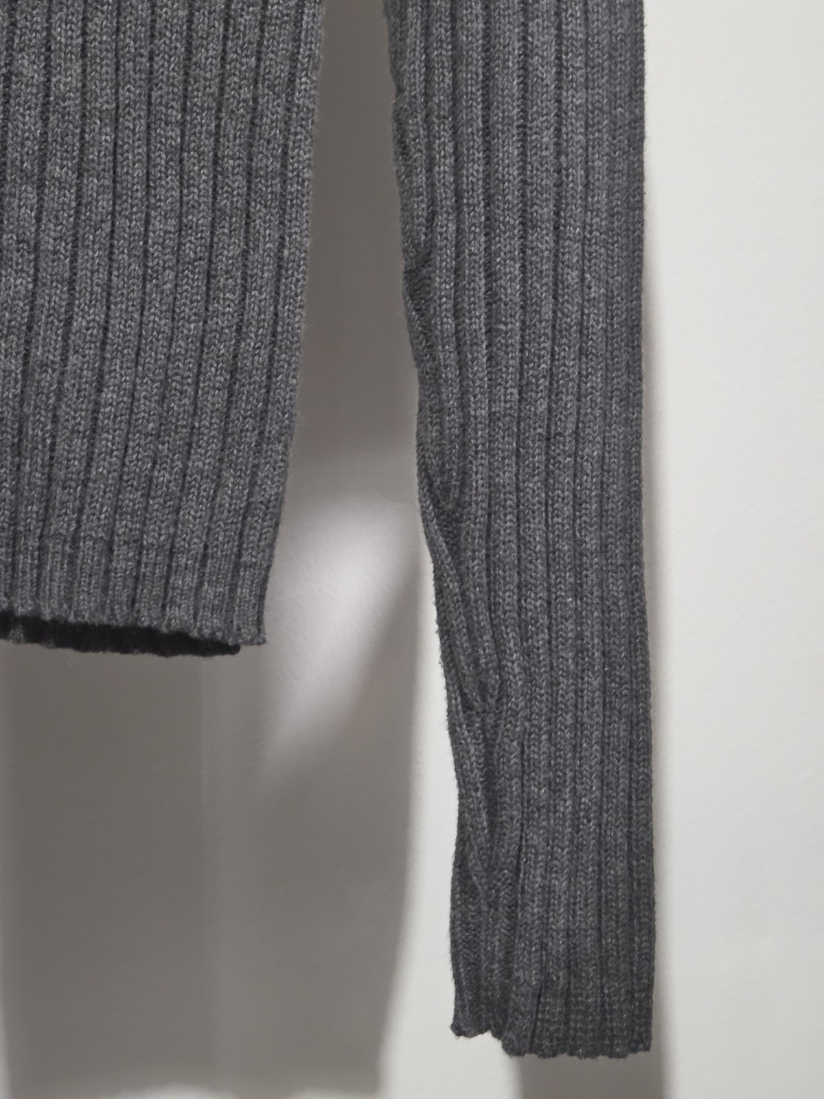 Jamie Scott Turtleneck Sweater Large Grey Womens Rib Knit 100% Cotton