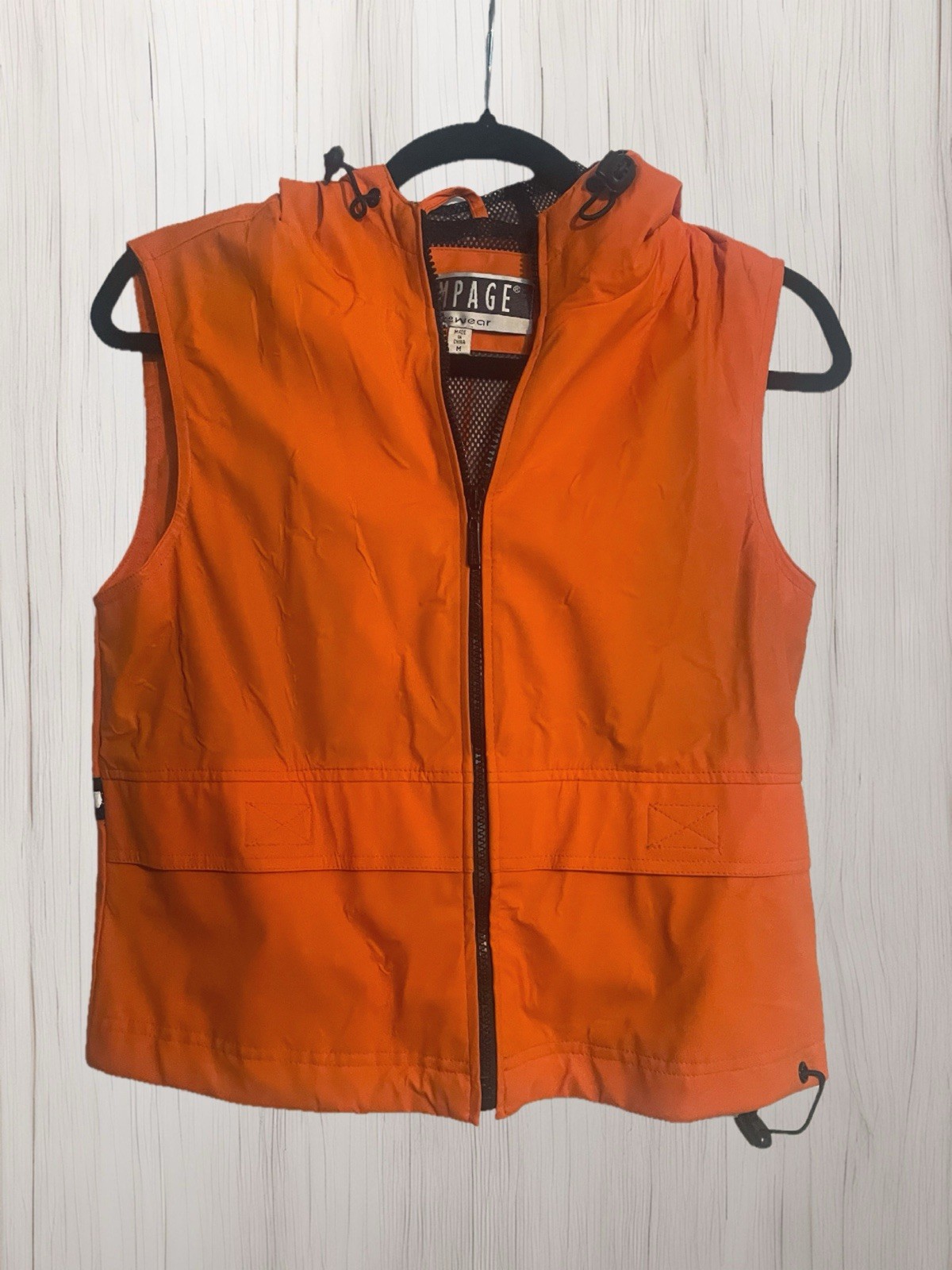 Vintage 90s Rampage Orange Vest Hooded size Medium