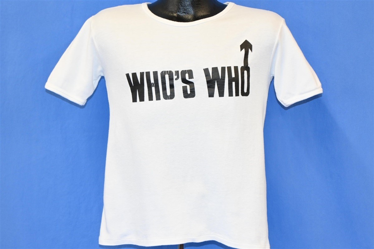 vtg 70s WHO’S WHO TOUR ROCK BAND ROGER DALTREY PETE TOWNSHEND t-shirt SMALL