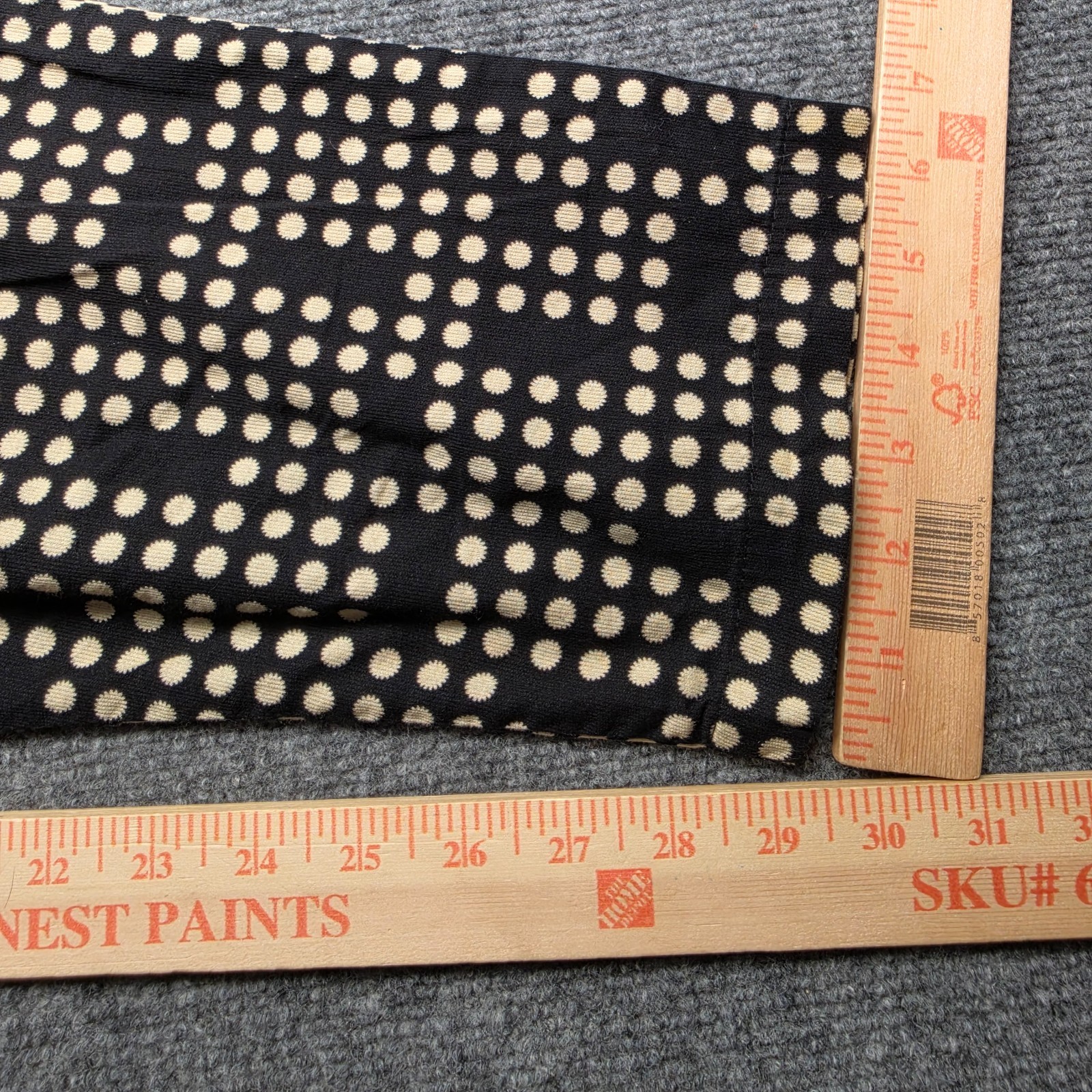 Vintage SKIDZ Pants One Size Fits All Black Cream Dot Grid Drawstring