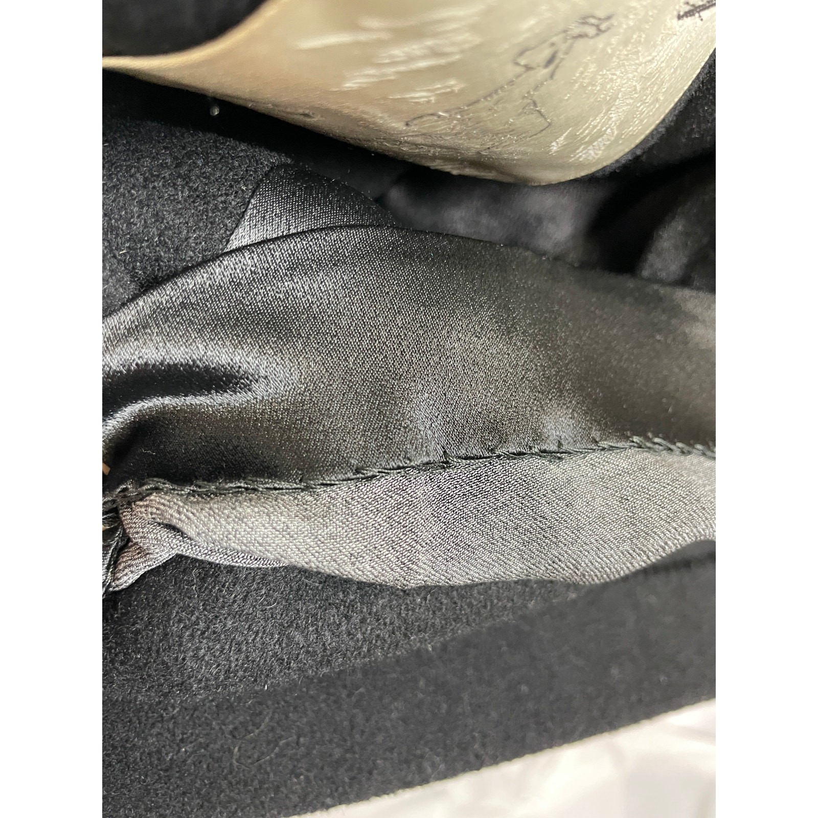 Vintage 1950s Black Cashmere Wool Coat Silver Gray Mink Fur Collar Rare Small/Me