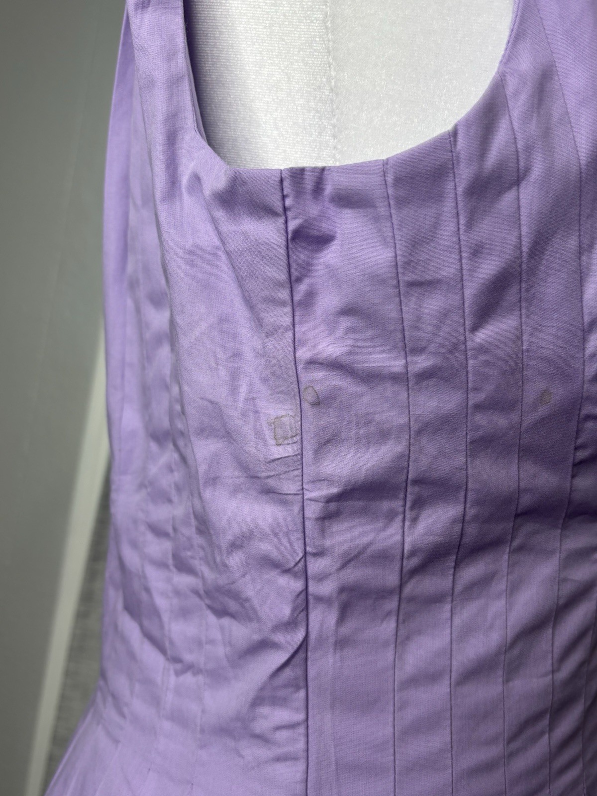 BR Lavender Pleated V Neck Mini Dress Women’s