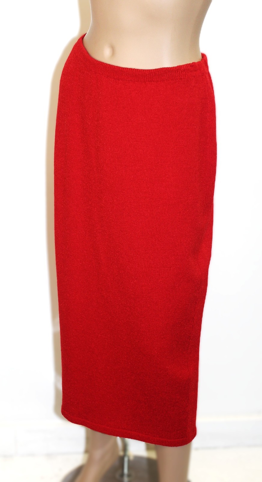 St Johns (Label Missing) Vintage Red Santana Knit Skirt Size S / M